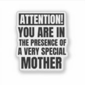 非常に特別な存在の前に注意 シール (正面)