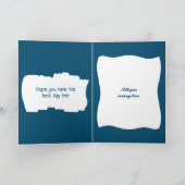 非常に特別な孫の写真海ブルー誕生日 カード (内部)