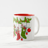 非常に特別な"クリスマスストッキングマグカップ" ツートーンマグカップ (正面右)