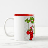 非常に特別な"クリスマスストッキングマグカップ" ツートーンマグカップ (左)