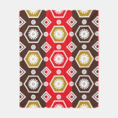 非常に特徴的な計画を持つインドネシアのろうけつ染めモチーフ フリースブランケット (正面)