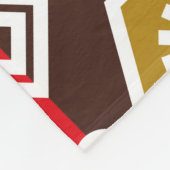 非常に特徴的な計画を持つインドネシアのろうけつ染めモチーフ フリースブランケット (角)