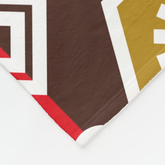 非常に特徴的な計画を持つインドネシアのろうけつ染めモチーフ フリースブランケット (角)