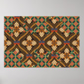 非常に特徴的な計画を持つインドネシアのろうけつ染めモチーフ ポスター (正面)