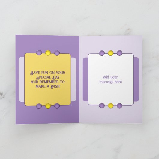 非常に特殊な姉妹の写真名パープルを追加 カード (内部)