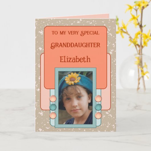 非常に特殊な孫娘を追加する写真名brown カード (黄色い花)