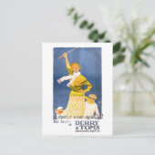 非常に珍しいDerry & Toms Vintageポスターを復元 ポストカード (スタンド正面)