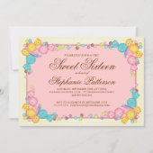 非常に甘いキャンディをテーマにしたSweet sixteen誕生日 招待状 (正面)