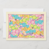 非常に甘いキャンディをテーマにしたSweet sixteen誕生日 招待状 (裏面)