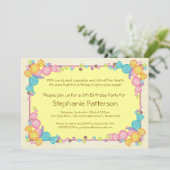 非常に甘いキャンデーのテーマの子供の誕生会 招待状 (スタンド正面)