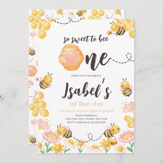 非常に甘いビーワン誕生日 招待状 (正面/裏面)