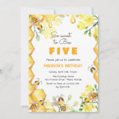 非常に甘いビー子供の誕生日招待 招待状 (正面)