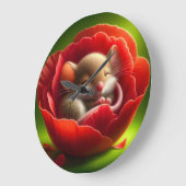 非常に甘いベビーマウスのスリープ ラージ壁時計 (傾斜)