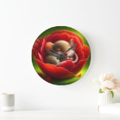 非常に甘いベビーマウスのスリープ ラージ壁時計 (ホーム)