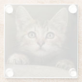 非常に甘い虎猫の子ネコ ガラスコースター (裏面)