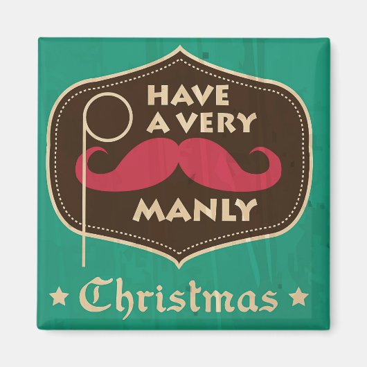 非常に男らしいクリスマスマグネットを持っている マグネット (正面)