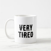 非常に疲れた無表情おもしろい皮肉 コーヒーマグカップ (左)