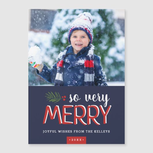 非常に磁気メリー的な休日の写真カード (正面)