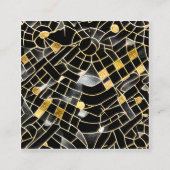 非常に磨描写き上げられた黒黒黒曜石とガーネットG スクエア名刺 (正面)