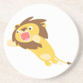 非常に空腹かわいい漫画のライオンのコースター コースター (正面)