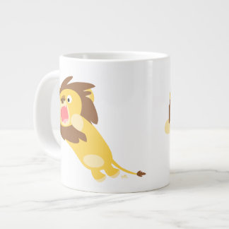 非常に空腹かわいい漫画のライオンのジャンボマグカップ ジャンボコーヒーマグカップ