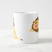 非常に空腹かわいい漫画のライオンのジャンボマグカップ ジャンボコーヒーマグカップ (正面)