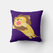 非常に空腹かわいい漫画のライオンの枕 クッション (裏面)