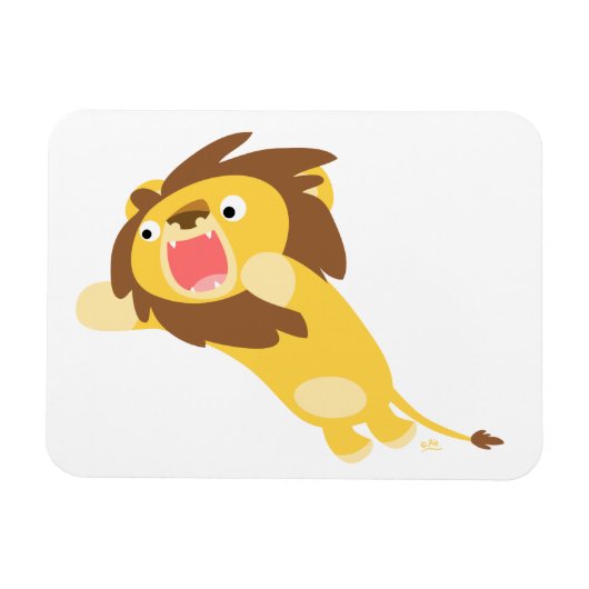 非常に空腹かわいい漫画のライオン柔軟な磁石 マグネット (横)