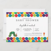 非常に空腹なキャタピラーベビーシャワー招待状 招待状 (正面)