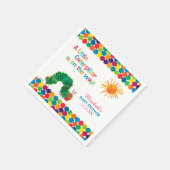 非常に空腹のキャタピラの赤ちゃんシャワー スタンダードカクテルナプキン (角)