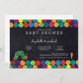 非常に空腹のキャタピラーチョークボード赤ちゃんシャワー 招待状 (正面/裏面)