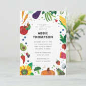 非常に空腹のキャタピラーフルーツ赤ちゃんシャワー 招待状 (スタンド正面)