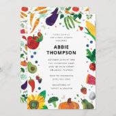 非常に空腹のキャタピラーフルーツ赤ちゃんシャワー 招待状 (正面/裏面)