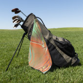 非常に粗いオレンジ色のデジタルテクスチャ、灰色の熟成 ゴルフタオル (グリーン)