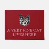 非常に素晴らしい猫は引用文芸術のここに住んでいます ドアマット (正面)