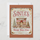 非常に素朴なサンタの工房 村のおもちゃ 1950 シーズンカード (正面)