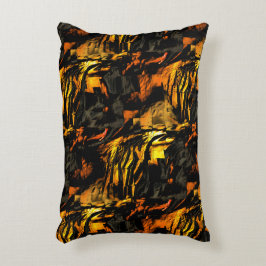 非常に素朴な燃えた黄金、抽象芸術モザイクスケッチ アクセントクッション