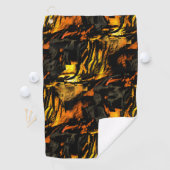 非常に素朴な燃えた黄金、抽象芸術モザイクスケッチ ゴルフタオル (インサイチュ)