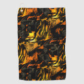 非常に素朴な燃えた黄金、抽象芸術モザイクスケッチ ゴルフタオル (正面)