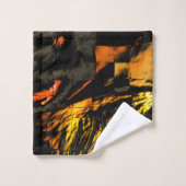 非常に素朴な燃えた黄金、抽象芸術モザイクスケッチ バスタオルセット (ウォッシュタオル)