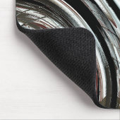 非常に素朴な銀色のストライプ切り出しまたは円形 マウスパッド (コーナー)