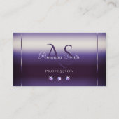 非常に紫エレガントの輝くラインストーンズモノグラム 名刺 (正面)