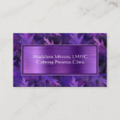 非常に紫色の葉のきらめく心理療法 |カウンセラー 名刺 (正面)