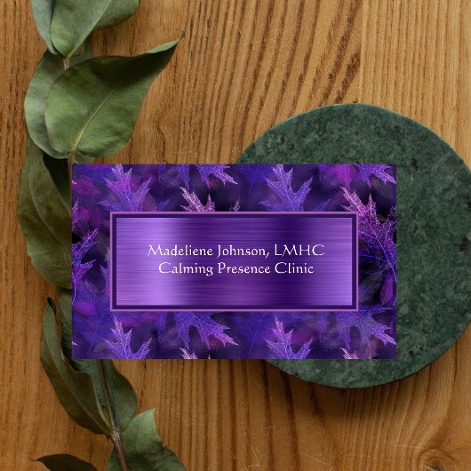 非常に紫色の葉のきらめく心理療法 |カウンセラー 名刺