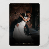 非常に組織化された幾何学的ブロック結婚写真実在の 箔招待状 (裏面)