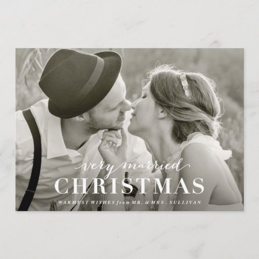 非常に結婚したなクリスマスの新婚者の休日カード シーズンカード (正面)