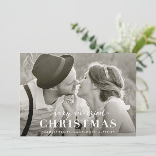非常に結婚したなクリスマスの新婚者の休日カード シーズンカード (スタンド正面)