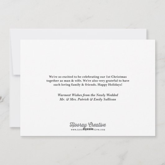 非常に結婚したなクリスマスの新婚者の休日カード シーズンカード (裏面)