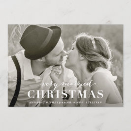 非常に結婚したなクリスマスの新婚者の休日カード シーズンカード