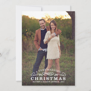 非常に結婚したなクリスマス%PIPE%の休日の写真カード シーズンカード